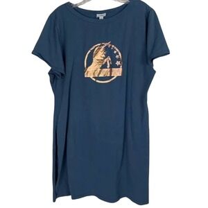 LuLaRoe Teal Unicorn Design Graphic Tee, Size XXS